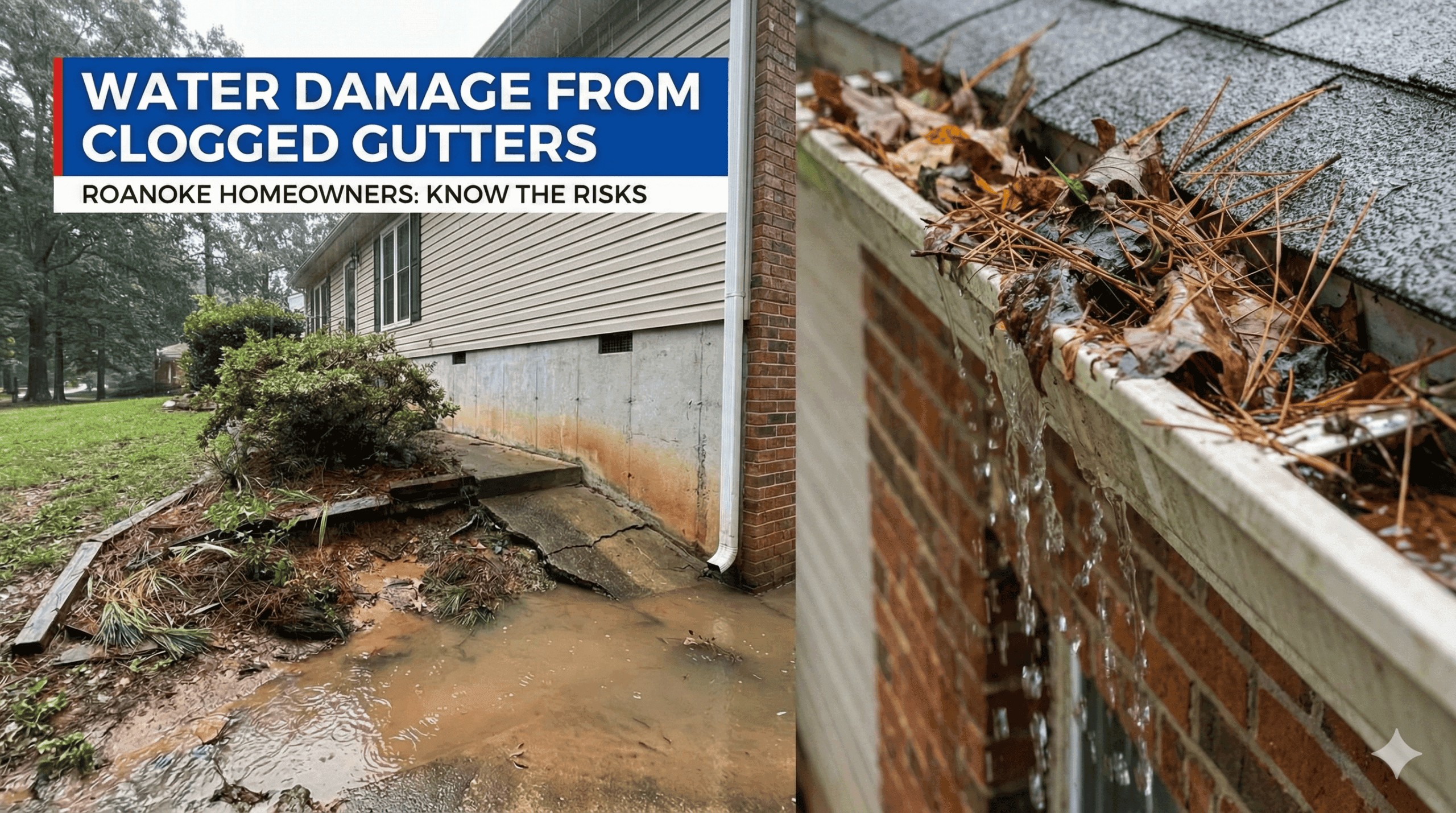 Water Damage from Clogged Gutters: What Roanoke Homeowners Need to Know